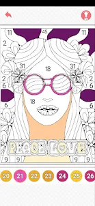 hippie coloring by numbers