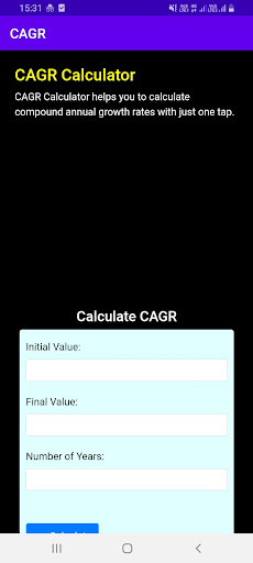 Android application CAGR Calculator screenshort
