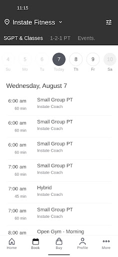 Instate Fitness Screen 2