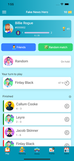 Android application Fake News Hero - Quiz screenshort