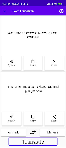 Amharic To Maltese Translator Screen 2