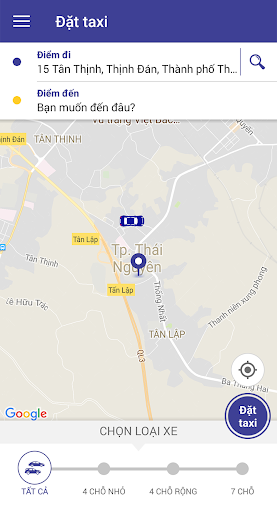 Android application Đặt xe Thái Nguyên screenshort