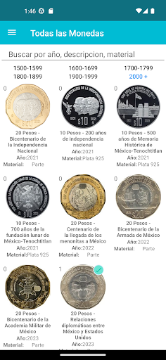 Android application Coins Catalog Mexico screenshort