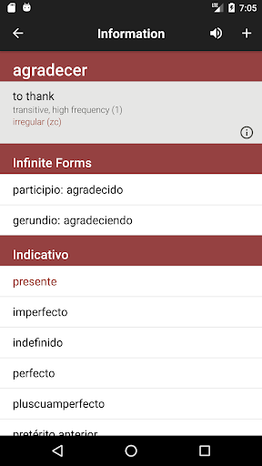VerbForms Español Screen 3