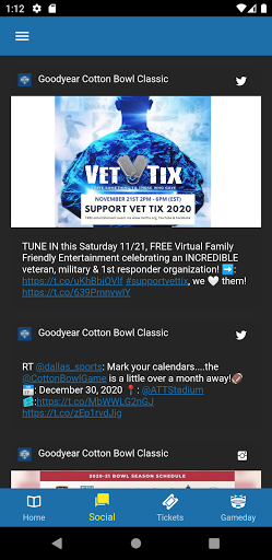 Android application Goodyear Cotton Bowl Classic screenshort