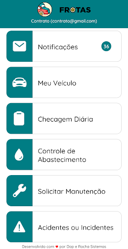 Android application Frotas screenshort