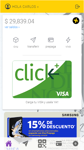 Android application Click+ screenshort