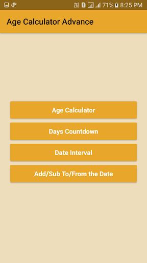Android application Age Calculator Advance screenshort