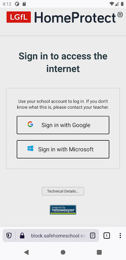 Android application LGfL HomeProtect Browser screenshort