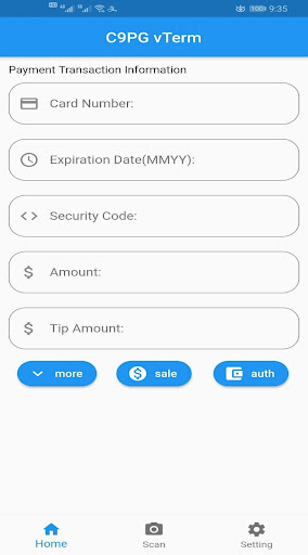 Android application PAYMUSE CLOUD9 vTerminal (C9PG screenshort
