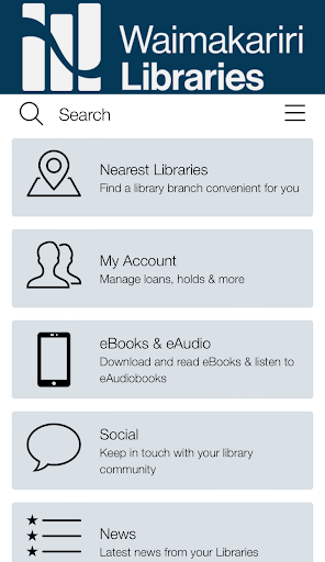 Android application Waimakariri Libraries screenshort
