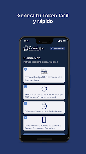 Android application TokenComedica screenshort