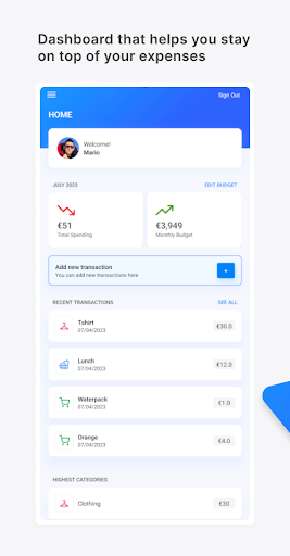 Android application Everyday Budget Tracker screenshort
