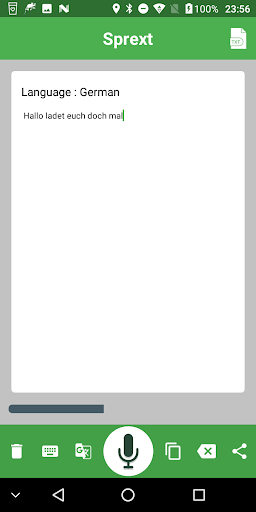 Convert speech to text Sprext Screen 2