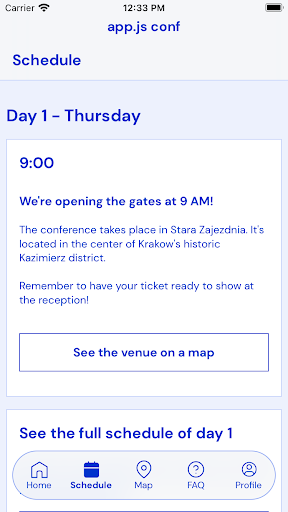 App.js Screen 2