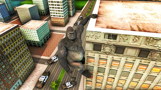 wütend Gorilla Stadt Attacke