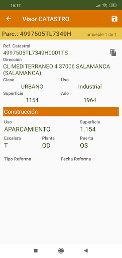 Android application Visor CATASTRO screenshort