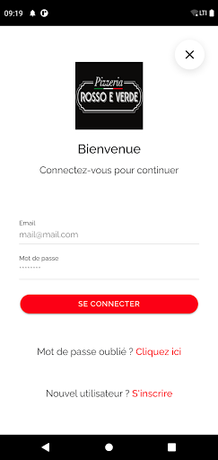 Android application Pizzeria Rosso E Verde screenshort