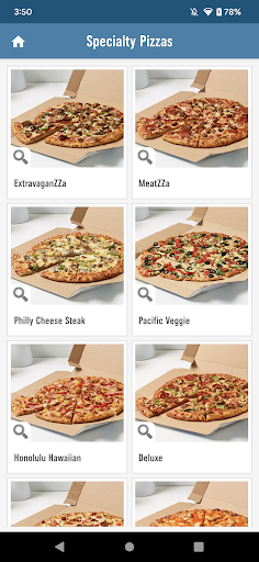Dominos online usa menu
