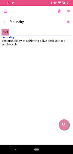 Gynecology Dictionary Screen 3
