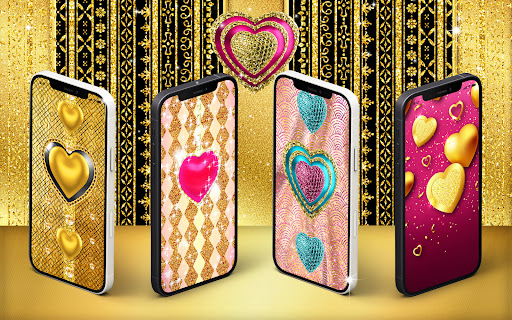 Android application Golden diamond heart wallpaper screenshort