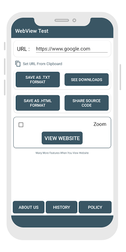 WebView : Javascript, Cookie M Screen 3