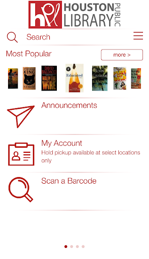 Android application Houston Public Library screenshort