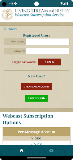 Android application LSM Webcast Subscription screenshort
