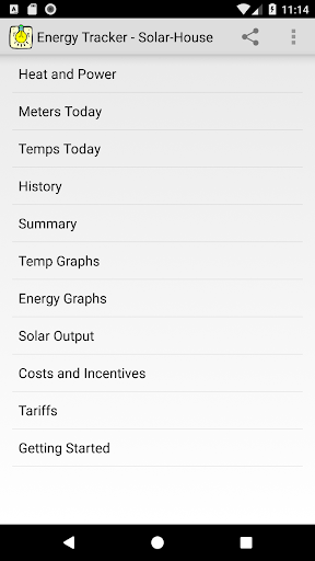 Android application Energy Tracker screenshort