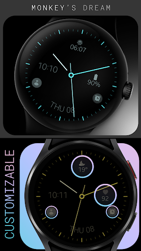 Android application Minimal black v24 watch face screenshort