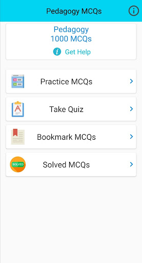 Android application Pedagogy Teaching Solved MCQs screenshort
