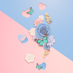 Cover Image of Download Blue Pink Flower - Wallpaper  APK