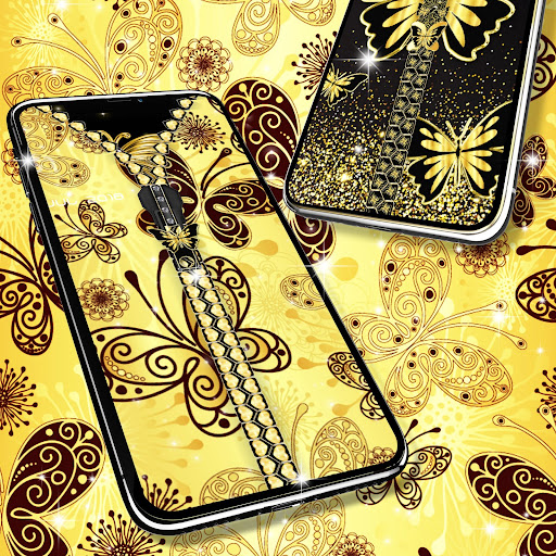 Golden butterflies lock screen Screen 3