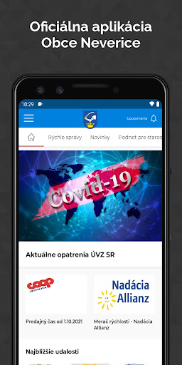 Android application Obec Neverice screenshort