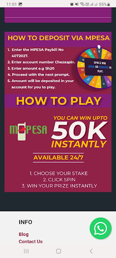 Android application Chezaspin- Spin&Win Cash-Mpesa screenshort