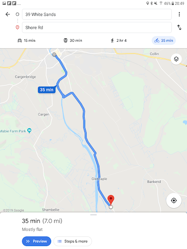 Satnav Cycle Routes - Dumfries Screen 3