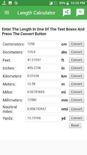 Length Calculator Screen 3