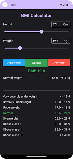 BMI Calculator - Tính Toán BMI Screen 2