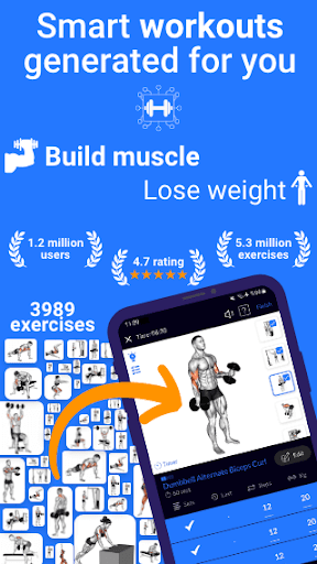 Android application Workout Planner Gym&Home:FitAI screenshort