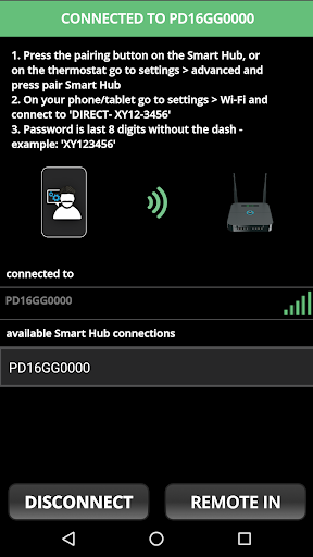 iComfort Mobile Setup Screen 3