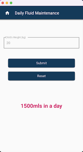 Paed Calc (Africa) Screen 2