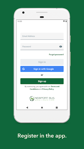 Android application Newport Bus screenshort