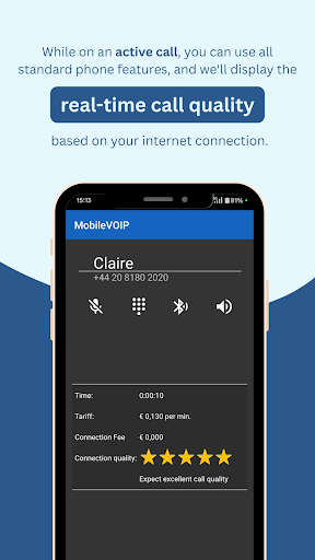 Screenshot of MobileVOIP international calls