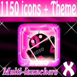 Pink XOXO Lipstick icon pack icon