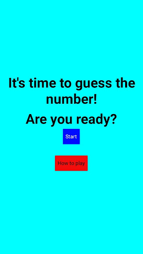 Android application Guess the number! screenshort