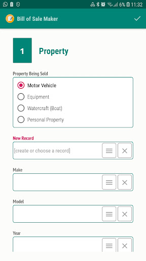 Bill of Sale Maker Screen 3