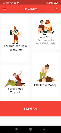 Android application İlk Yardım - First Aid screenshort