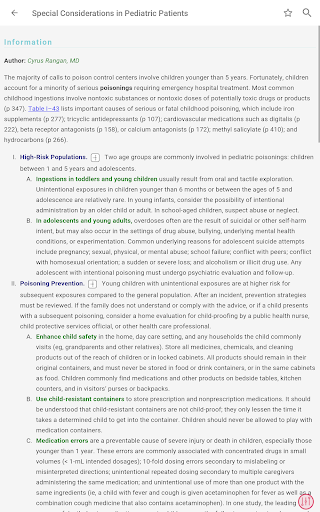 Screenshot of Poisoning & Drug Overdose Info