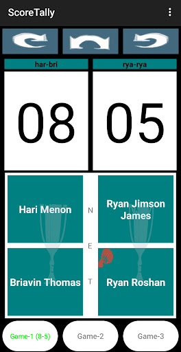 Android application Badminton ScoreTally screenshort
