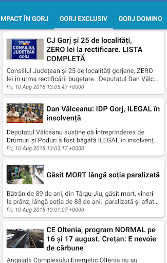 Android application Știri din Gorj screenshort